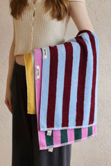 Whimsical Dopamine Cabana Stripe Bath Towel, 100% Cotton, Ultra Soft & Absorbent