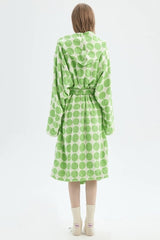 Whimsical Polka Dot Hooded Bath Robe - 100% Organic Long-stapled Cotton