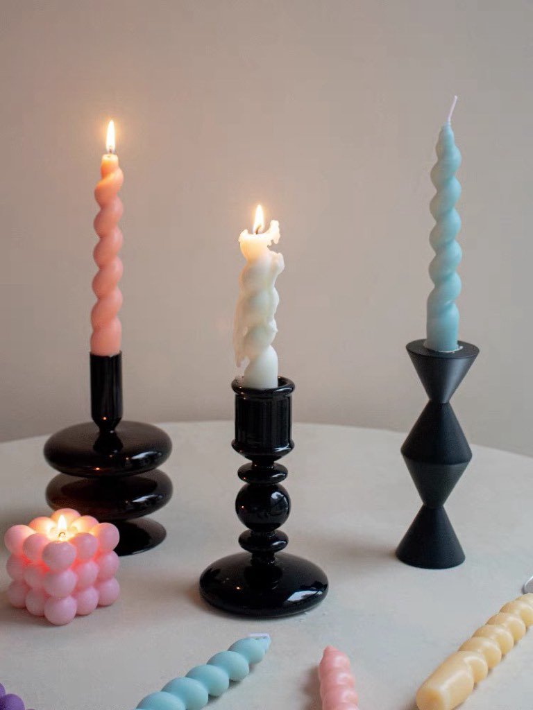 Whimsical Twisty Soy Wax Decorative Candles Set Of 7 Pcs ( $6.1 Each )