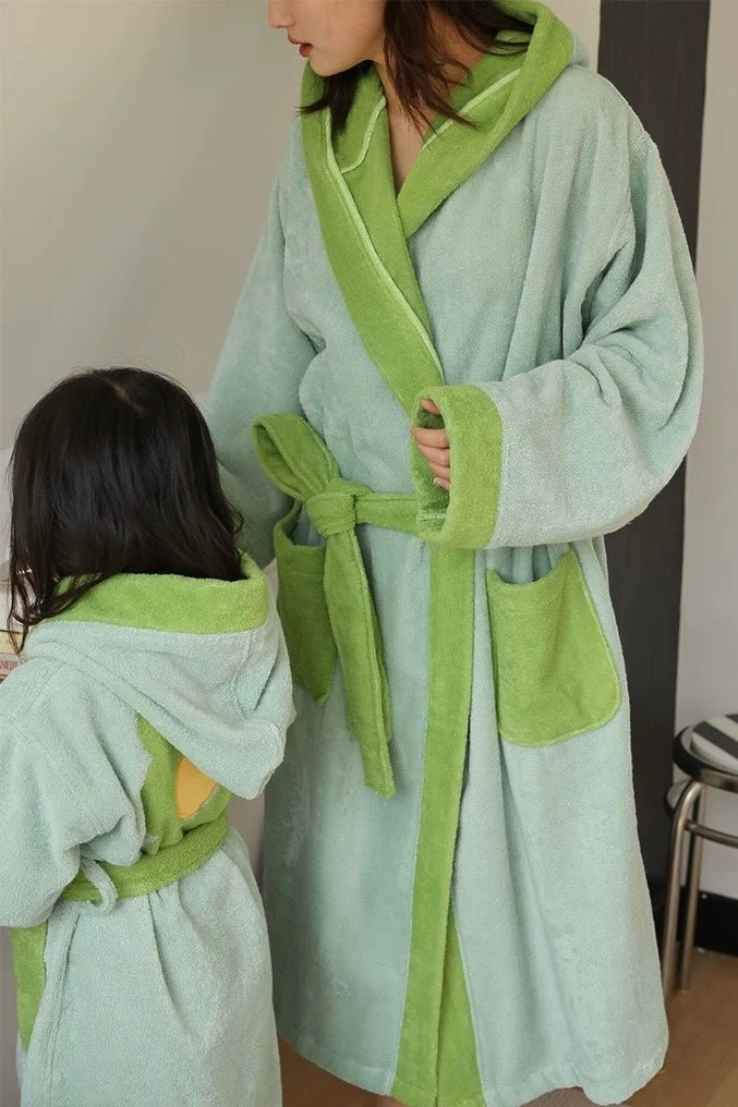 Whimsical Ultra Soft Sunflower Hooded Bathrobe - 100% Organic Long-stapled Cotton
