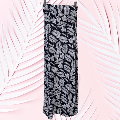 Women's Black Palm Tube Maxi Dress