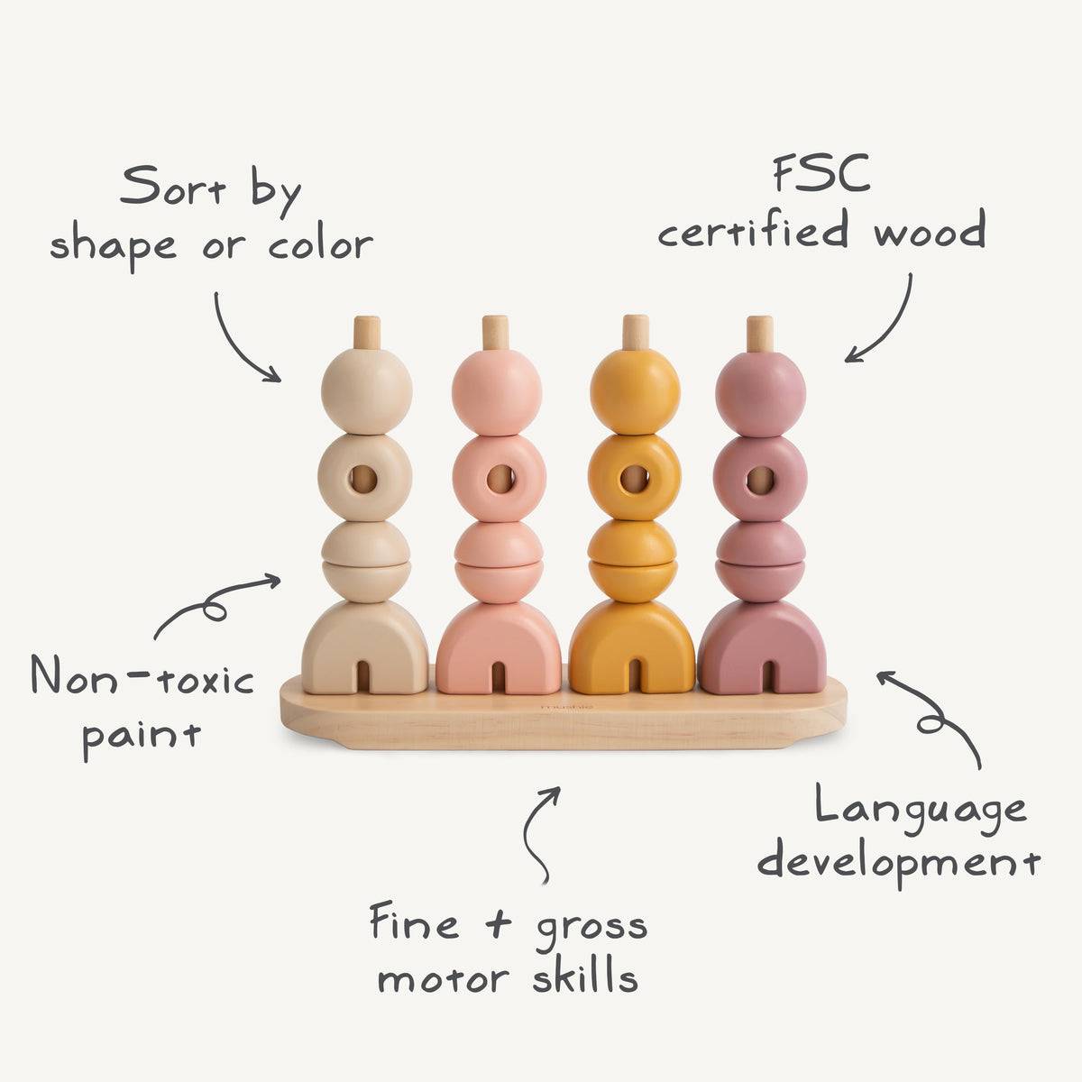 Pattern Shape Stacker Wooden Multi Shape Stacker – Love.com