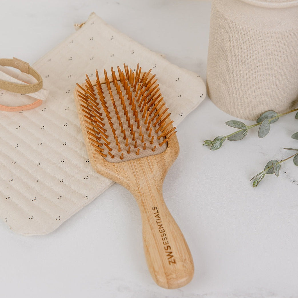 Bamboo Hair Brush - Zero Waste Hair Brush, Plastic Free, 100% Bamboo, Compostable