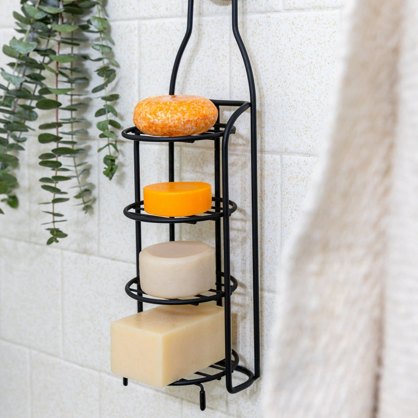 Shower Tower - Self Draining Shower Caddy, Bar Soap Holder For Shower Wall