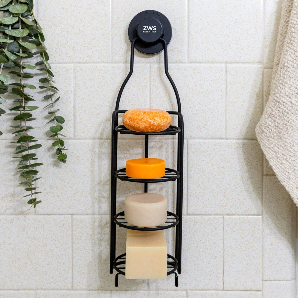 Shower Tower - Self Draining Shower Caddy, Bar Soap Holder For Shower Wall