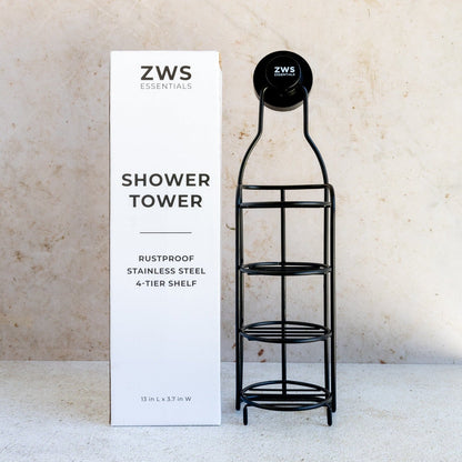 Shower Tower - Self Draining Shower Caddy, Bar Soap Holder For Shower Wall