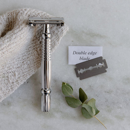 Zero Waste Safety Razor - Sustainable Razor - Single Blade, 10 Free Blades