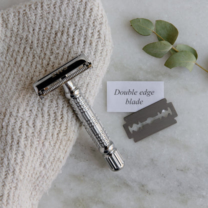 Zero Waste Safety Razor - Sustainable Razor - Single Blade, 10 Free Blades